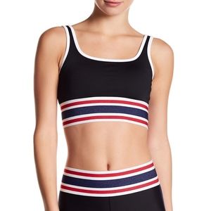 C&C California Varsity Striped Sports Bra, Small